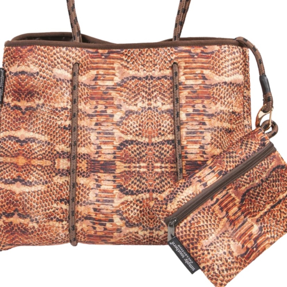 Simply Southern Neoprene Bag Used Once … Snakeskin